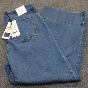 OAT New York High Rise Wide Leg Ankle Jeans Medium Wash Size 10 30  NWT